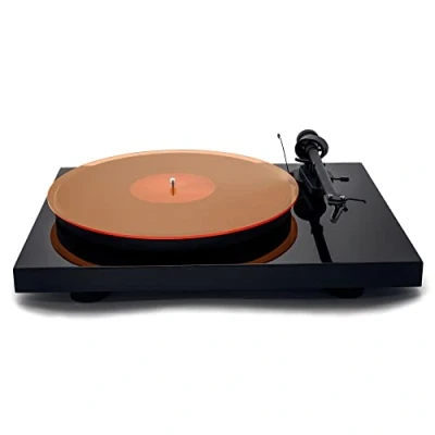 Abbildung von Hudson Hi Fi Plattenspieler Matte aus Acryl OrangeLit LP Slipmat