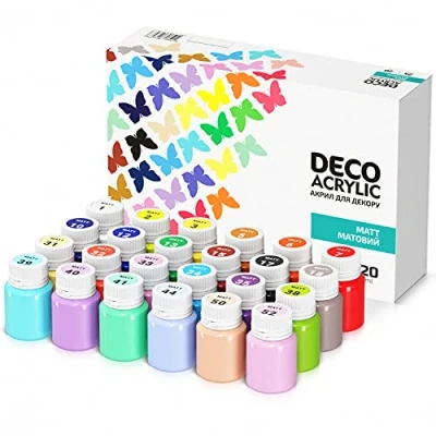 Abbildung von 7 Artists Acrylfarbe Acrylfarben Set Farben x 20 ml für Leinwand Papier Stein Holz Keramik