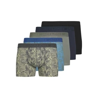 Abbildung von Jack &amp; Jones Cameron 5 pack Panties, Herren, Größe: Large, Asphalt true blue night sky castor gray black