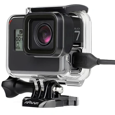 Abbildung von SOONSUN Seitlich offenes Skelett Schutzgehäuse für GoPro Hero 7 Black/Hero 6 5 (2018) Kameras Ladekamera ohne Entfernen des Gehäuses