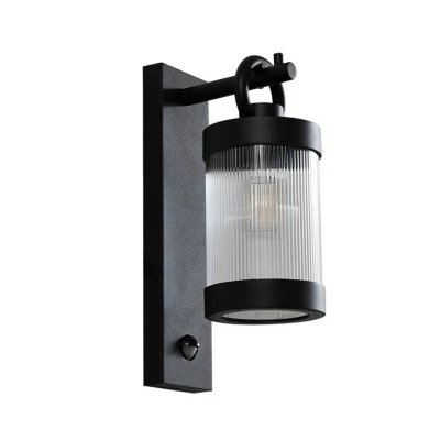 Abbildung von Lindby Außenwandleuchte Yrene, 20 cm, schwarz, Sensor