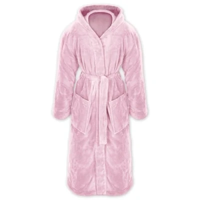 Abbildung von Gräfenstayn Unisex Bademantel Damen Herren Kuschelfleece Kapuze Größe S XXXL Rosa