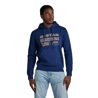 Abbildung von G Star Distressed Originals Kapuzenpullover, Herren, Größe: Small, Imperial blue