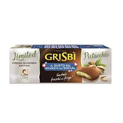 Abbildung von 3x Matilde Vicenzi Grisbi Biscotti Pistacchio Kekse mit pistaziencreme füllung biscuits cookies 100% Italienische 150g