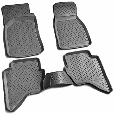 Abbildung von RECAMBO F 1850 Fußmattensatz Gummi vorne und hinten 4 schwarz Maßgefertigt MAZDA: B Serie Pickup, BT 50 FORD: Ranger Mk2