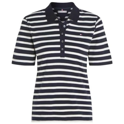 Abbildung von Tommy Hilfiger 1985 Stripe Poloshirt, Damen, Größe: XS, Ecru/desert sky