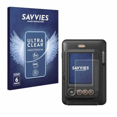 Abbildung von Savvies 6 Stück Schutzfolie für Fujifilm Instax Mini LiPlay Displayschutz Folie Ultra Transparent