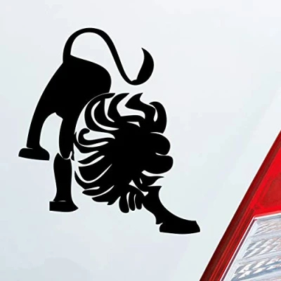 Abbildung von Hellweg Druckerei Sternzeichen Löwe Lion KFZ Roller Auto Aufkleber Sticker Heckscheibenaufkleber