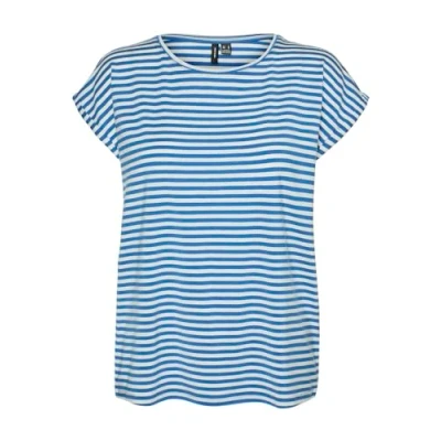 Abbildung von Vero Moda Rundhalsshirt &quot;VMAVA PLAIN SS TOP STRIPE GA JRS NOOS&quot;