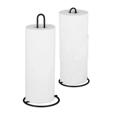 Abbildung von relaxdays Küchenrollenhalter 2er Set, Schwarz