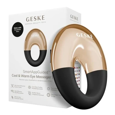 Abbildung von GESKE SmartAppGuided™ Cool &amp; Warm Eye Massager 7 in 1 Massagegerät für die Augen Batterielose Wärme Kühltechnologie Gegen Augenringe Tränensäcke Anti Aging Profi Hautpflege