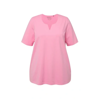 Abbildung von Ulla Popken Halbarm Tshirt basic, Damen, Größe: 50/52, Light pink