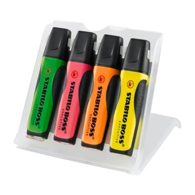 Abbildung von STABILO Marker BOSS® Executive, (4 tlg), Textmarker, schnelltrockend