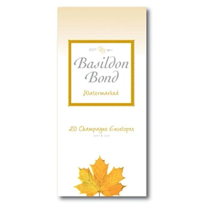 Abbildung von Basildon Bond P4TO 89 x 187 mm Gummierung, Umschlag Luftpost weiß (20 Stück) champagnerfarben