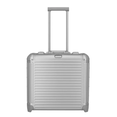 Abbildung von Travelite Next Businesswheeler 40 Silber Koffer mit 2 gummierten Rollen Pilotentrolley Pilotenkoffer Aktentrolley Alu