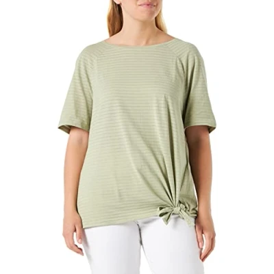 Abbildung von Gerry Weber Damen T Shirt mit Knotendetail Kurzarm, Raglanarm unifarben, gestreift Sage 38