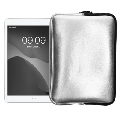 Abbildung von kwmobile Tablet Hülle kompatibel mit 9,7&quot; 11&quot; Universal Neopren Tasche Cover Case Schutzhülle Sleeve in Silber