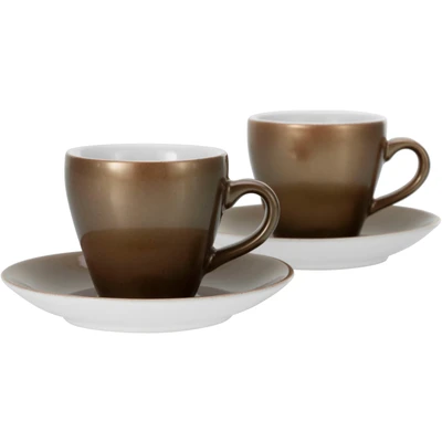 Abbildung von CreaTable, 25845, Serie GOLDEN DAYS weiss, 4 teiliges Geschirrset, Espresso Set aus Steinzeug, spülmaschinen und mikrowellengeeignet, Qualitätsproduktion