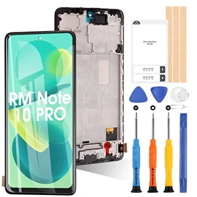 Abbildung von ARSSLY Bildschirm für Xiaomi Redmi Note 10 PRO M2101K6G M2101K6R 6,67 Zoll LCD Display Touch Digitizer Ersatz Glasgruppe mit Werkzeuge (Schwarz Rahmen)