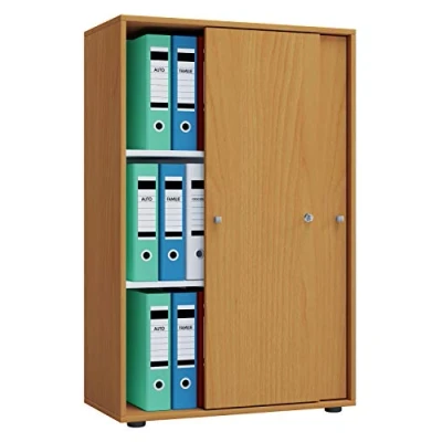Abbildung von Büroschrank Lona XL mit Schiebetüren Buche