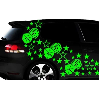 Abbildung von HR WERBEDESIGN 93 teiliges Sterne Würfel Cube Star Auto Aufkleber x Tuning WANDTATTOO Blumen