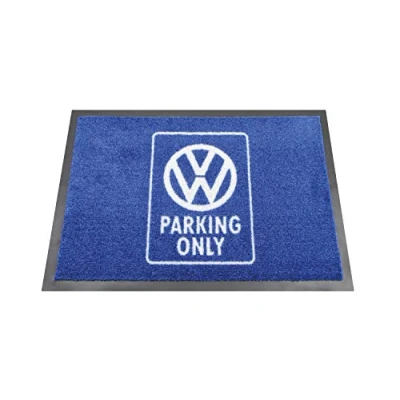 Abbildung von BRISA VW Collection Volkswagen Fuß Matte Tür Vorleger Schuh Schmutzfang Abstreifer mit T1 Bulli Bus Motiv (Parking Only/Blau)
