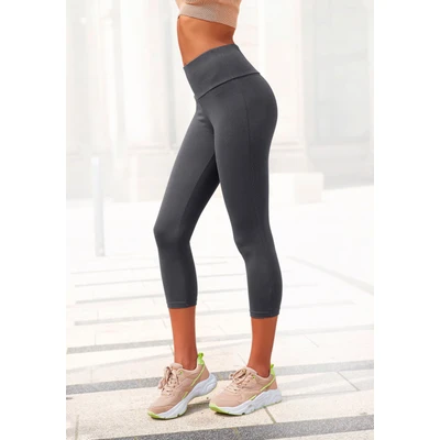 Abbildung von LASCANA Caprileggings, mit breitem weichem Bündchen, Loungewear