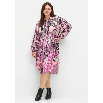 Abbildung von Sheego Longbluse &quot;Große Größen&quot;, im Mustermix, aus Viskose Satin