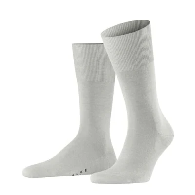 Abbildung von FALKE Herren Socken Airport M SO Wolle Baumwolle einfarbig 1 Paar, Grau (Arctic Grey 3173), 39 40