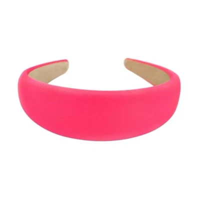 Abbildung von axy Breiter Haarreif mit Stoff gepolstertes Candy Colours Wunderschön Stirnband Haarschmuck Haarreifen HRK2A (Neonrosa)