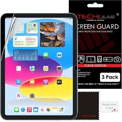 Abbildung von TECHGEAR [3 Stück Schutzfolie für iPad 10 2022 (10,9 Zoll) Ultra Klare Display folie Kompatibel mit Neu 10. Generation 10.9 Zoll
