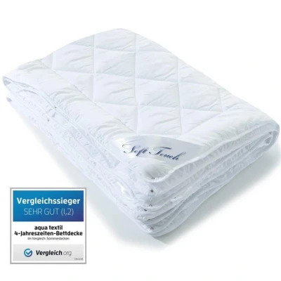 Abbildung von aqua textil 4 Jahreszeiten Bettdecke 135x200cm Decken zusammengeknöpft Winter 800g Sommer 600g klimaregulierend Oeko TEX