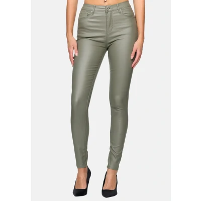Abbildung von Elara Kunstleder HOSE Stoffhose, Damen, Größe: 34, Grün