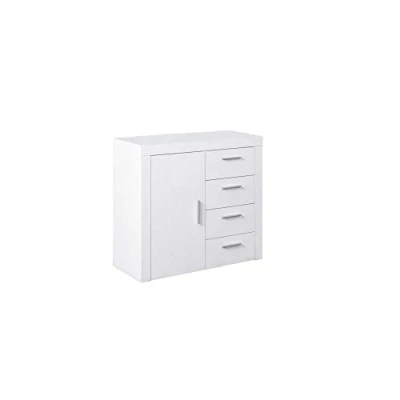 Abbildung von Inter Link Kommode Sideboard Moderne mit viel Stauraum 1 Tür 4 Schubladen Für Esszimmer Wohnzimmer Eingang Corbet 1T4SB Weiß Hochglanz