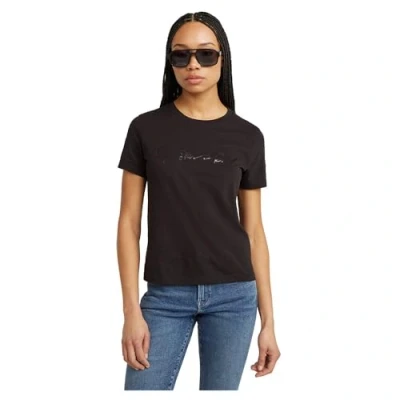 Abbildung von G STAR T Shirt Script Shiny R mit Ton in Schriftzug