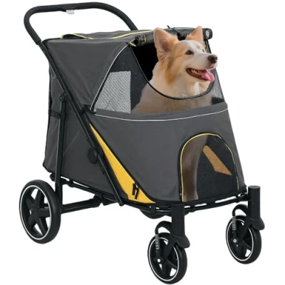 Abbildung von Hundewagen, faltbarer Hundetrolley, Hundebuggy mit Kissen, Katzenbuggy