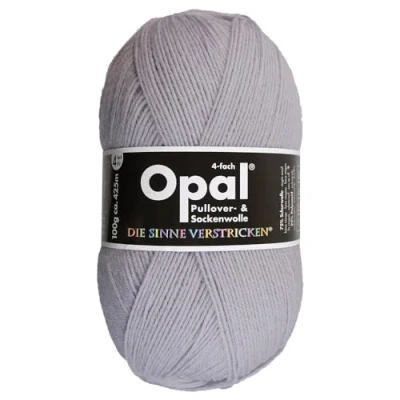 Abbildung von Frida&#039;s Wollhaus Opal 100 g Uni 4 fach Sockengarn Strümpfe Stricken filzfrei Wolle 35 Farben (9937 Silber)
