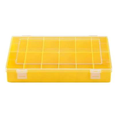 Abbildung von hünersdorff Sortimentskasten: stabile Sortierbox (PS Classic) mit fester Fachaufteilung (12 Fächer), Sortierkasten Maße: T225 x B335 H55 mm, Made in Germany