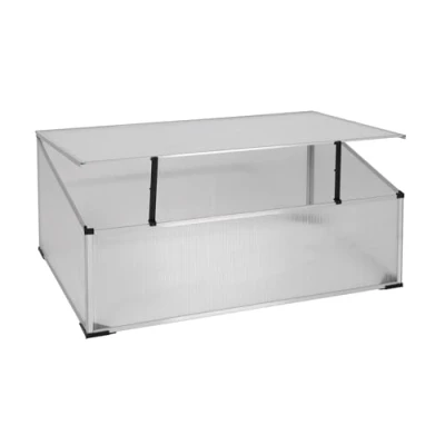 Abbildung von Spetebo Frühbeet Frühbeetkasten mit Aluminium Rahmen 100 x 60 cm (Packung, 1 St., tlg), Kleines Gewächshaus Schrägdach