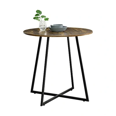 Abbildung von en.casa Küchentisch, »Vaggeryd« 78x80cm mit Metallgestell Dunkler Holzton