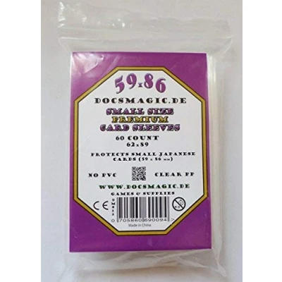 Abbildung von docsmagic.de 60 Premium Small Size Card Sleeves Clear 59 x 86 Standard 62 89 YGO
