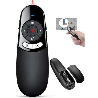 Abbildung von Digitaler Presenter, USB C Kabellose 2.4 GHz Powerpoint Fernbedienung, Pointer für Präsentationen mit Spotlight/Lupe/Digitaler/Physikalischer Windows 8/10/Mac SO 11.12/LCD/LED