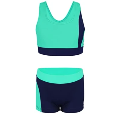 Abbildung von Aquarti Schwimmanzug Mädchen Sport Bikini Racerback Bustier &amp; Badehose
