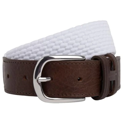 Abbildung von Hackett London Herren Parachute Belt Gürtel, White (Canvas White), XL