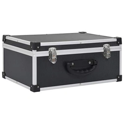 Abbildung von vidaXL CD Koffer für 60 CDs mit 2 Schlüsseln DJ Case Box Alukoffer Aufbewahrungsbox Transportbox Sortimentskoffer Aluminium ABS Schwarz DVD