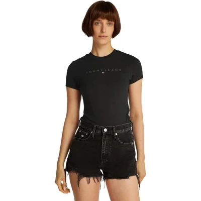 Abbildung von Tommy Jeans Curve T Shirt TJW SLIM TONAL LINEAR TEE EXT in Großen Größen, Logodruck, Figurbetont