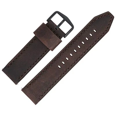 Abbildung von Fossil Uhrenarmband 22mm Leder Braun FS 5251SET LB FS5251SET, ideal auch als Geschenk Uhren Band zum Wechseln für