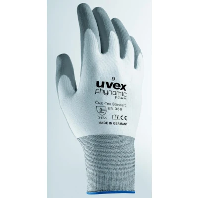 Abbildung von uvex Arbeitshandschuhe phynomic FOAM 9 weiß, grau