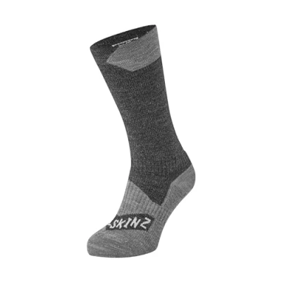 Abbildung von Sealskinz Unisex Allwetter Wasserdichte Socken Mittellang, Schwarz, L
