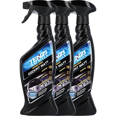 Abbildung von TENZI 3X Premium Cockpitreiniger Matt (600ml) Auto &amp; Motorrad Reinigung, antistatisch Effekt, angenehmer Duft, Spray Aufbereitung, Kunststoffpflege, Cockpitspray Innenreiniger, Kunststoffpflege